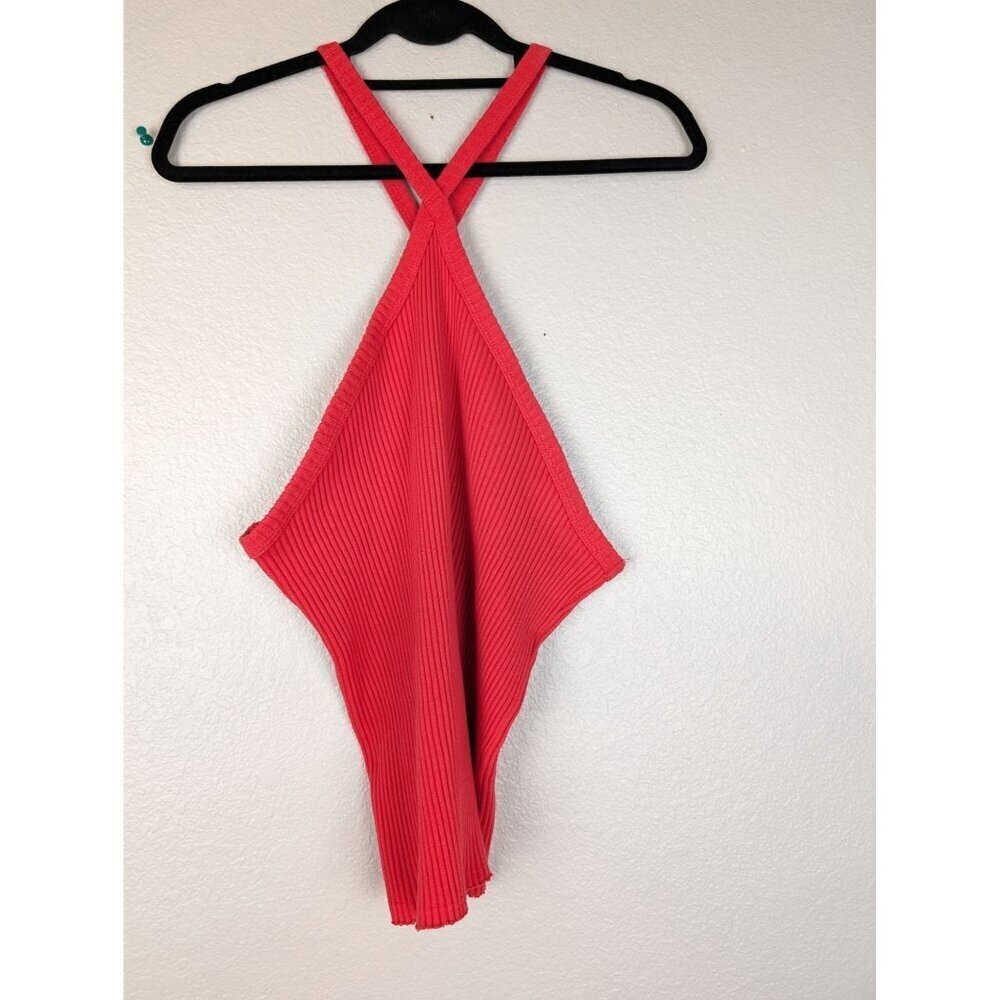 Anthropologie Red Ribbed Tank Top - Picture 2 of 8